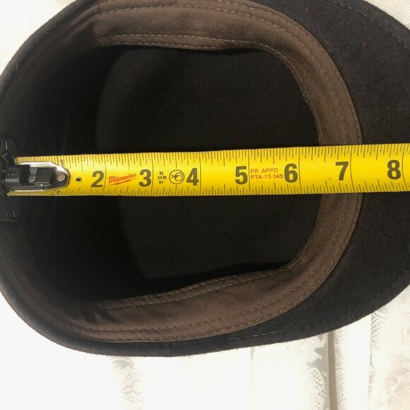 Scala Brown Wool Felt Flat Cap Driving Hat Classic Newsboy Size 7 1/8 Estimate - Picture 10 of 10